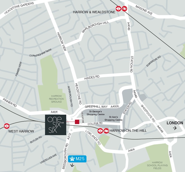 Rail map Harrow